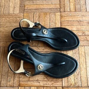 Michael Kors Black and Gold Sandals